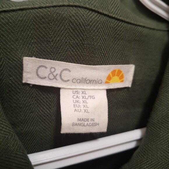 LINEN ARMY GREEN JACKET. - Picture 3 of 4